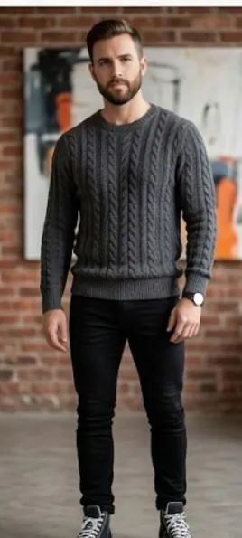 Suéter masculino m.cinza grafite  - Foto 3