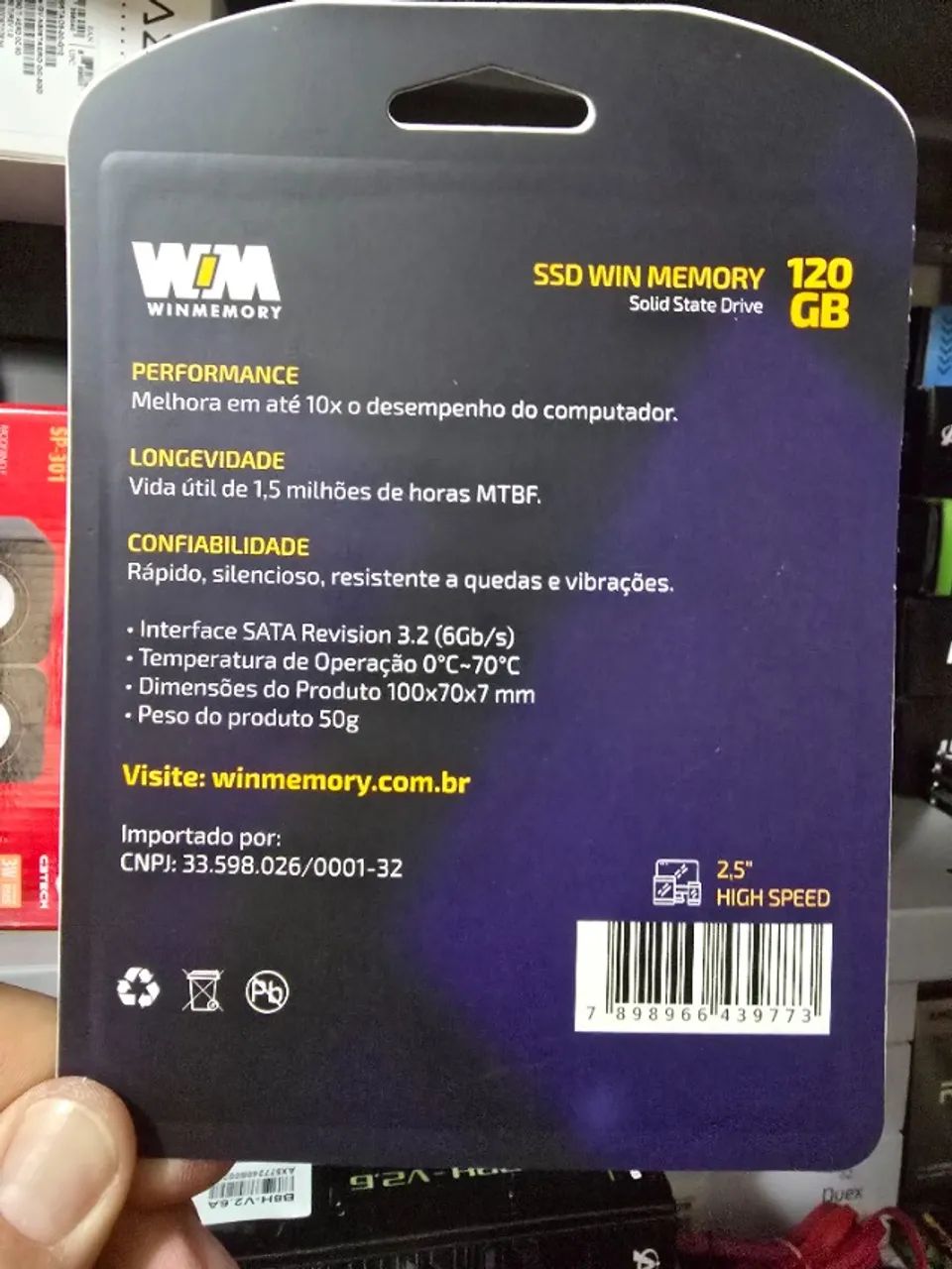 SSD WinMemory 120GB 2.5? SATA 3 - 12 Meses de Garantia - Foto 2