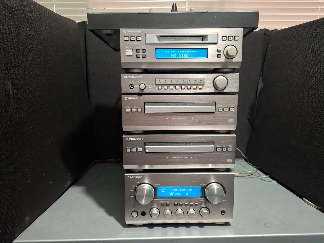 Mini system pioneer rmx 9, md cd fm usado