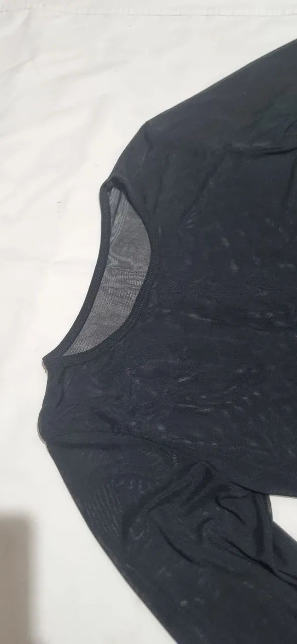 Blusa em tule preta P - Foto 4