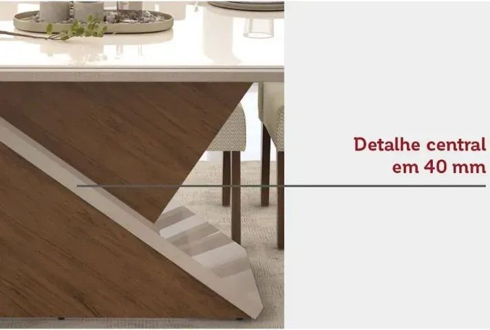Mesa de Jantar 8 Lugares com Tampo de Vidro Branco - Foto 3
