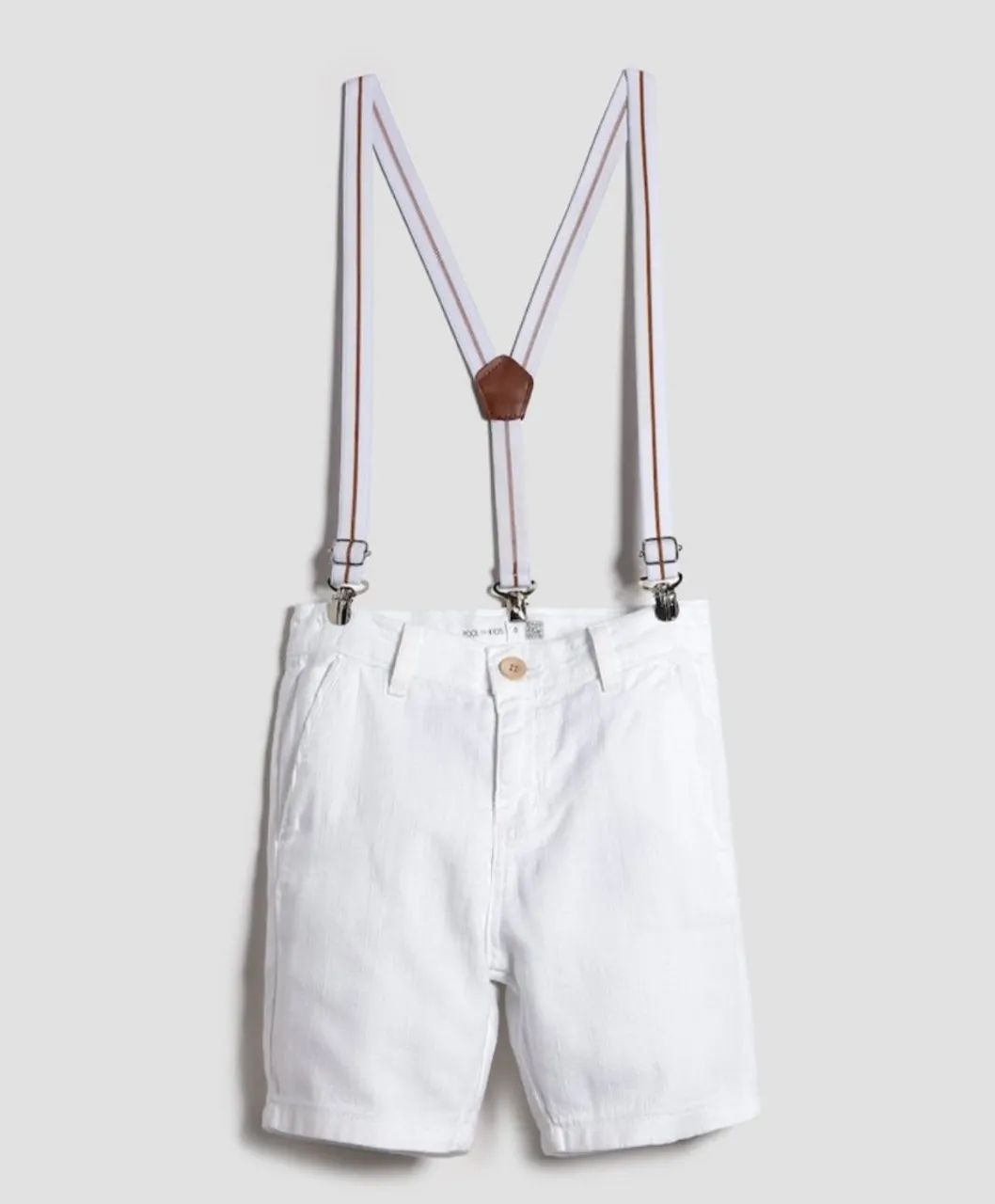 Short infantil  branco com suspensório  - Foto 4