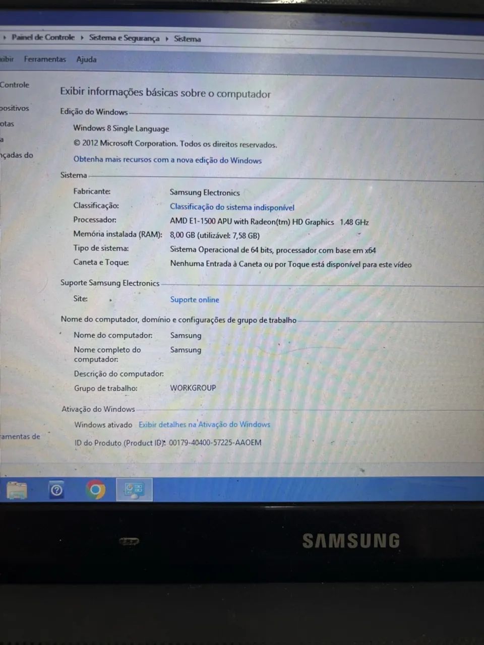 Notebook Samsung Np275e4e Processador Amd E1-1500 8Gb de memória ram Hd 450gb - Foto 4