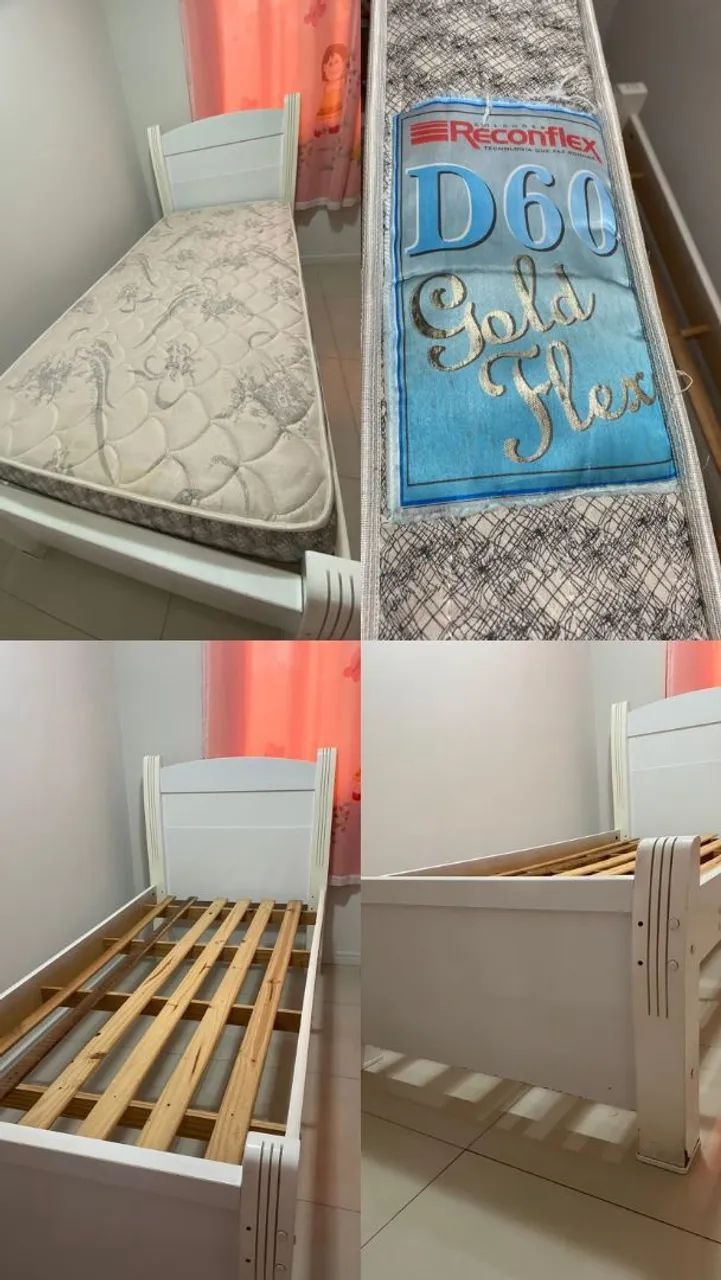Canal solteiro com colchão 