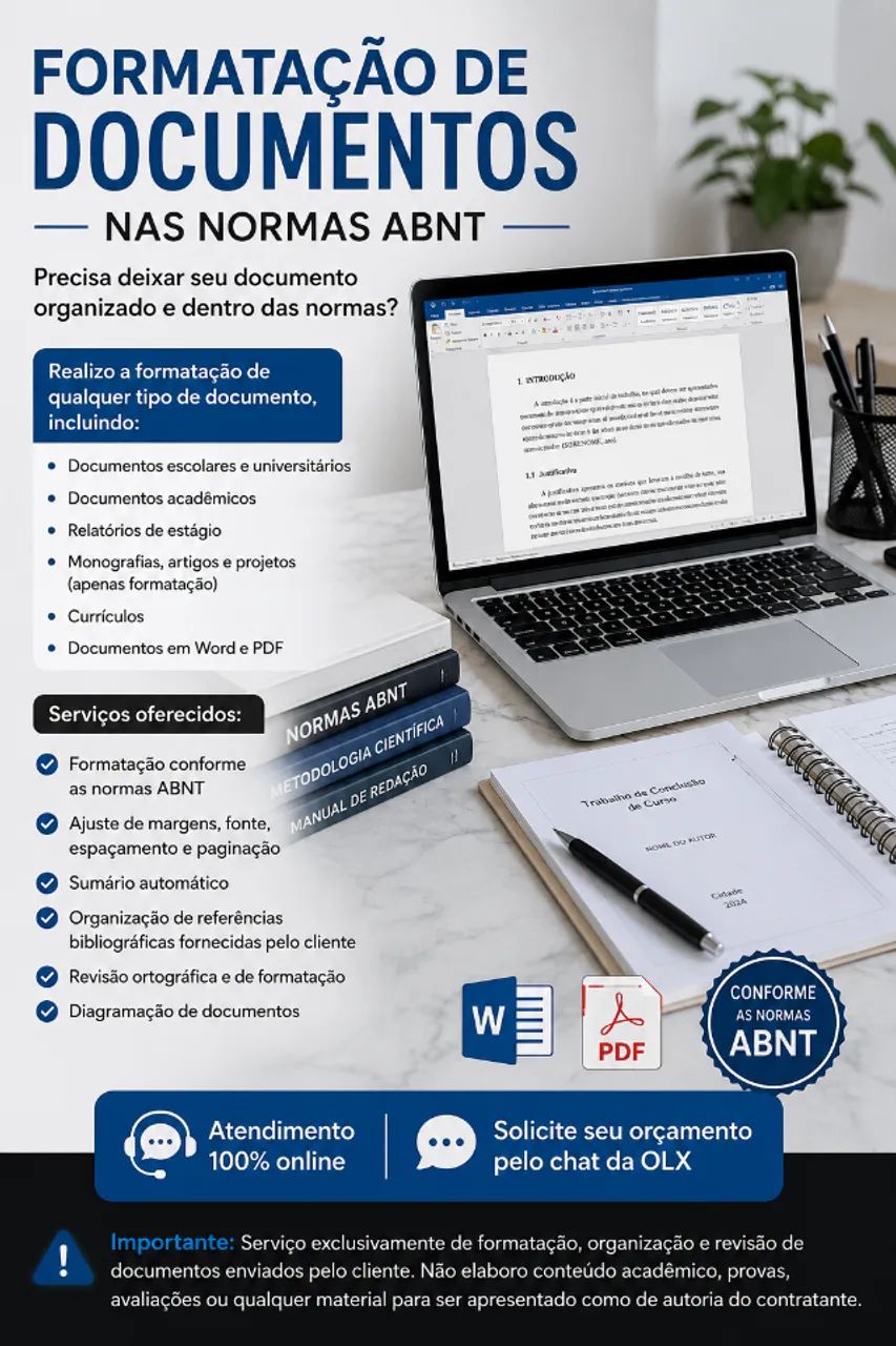 FORMATAÇÃO DE DOCUMENTOS NAS NORMAS ABNT