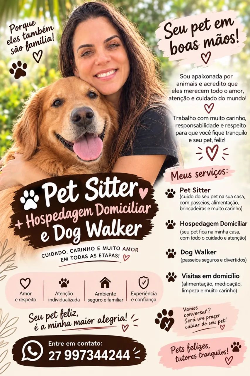 Cuidadora de animais  Pet Sitter
