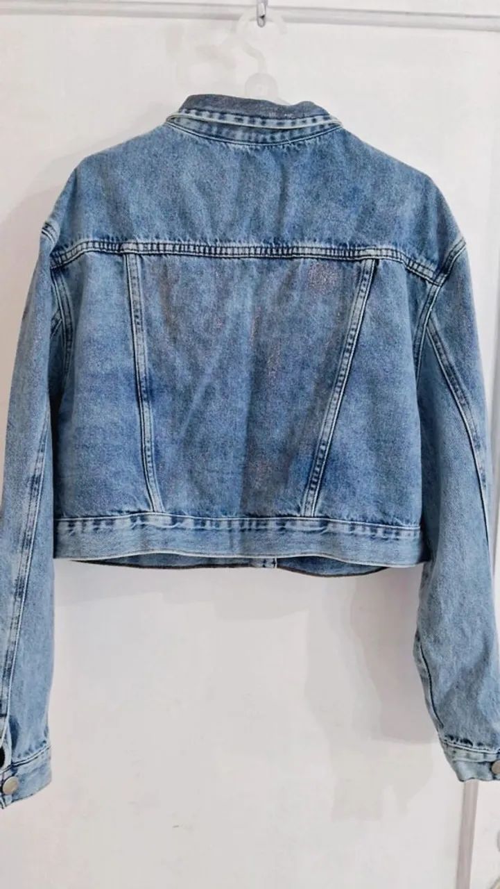Jaqueta jeans strass Blue Mais tam M  - Foto 5