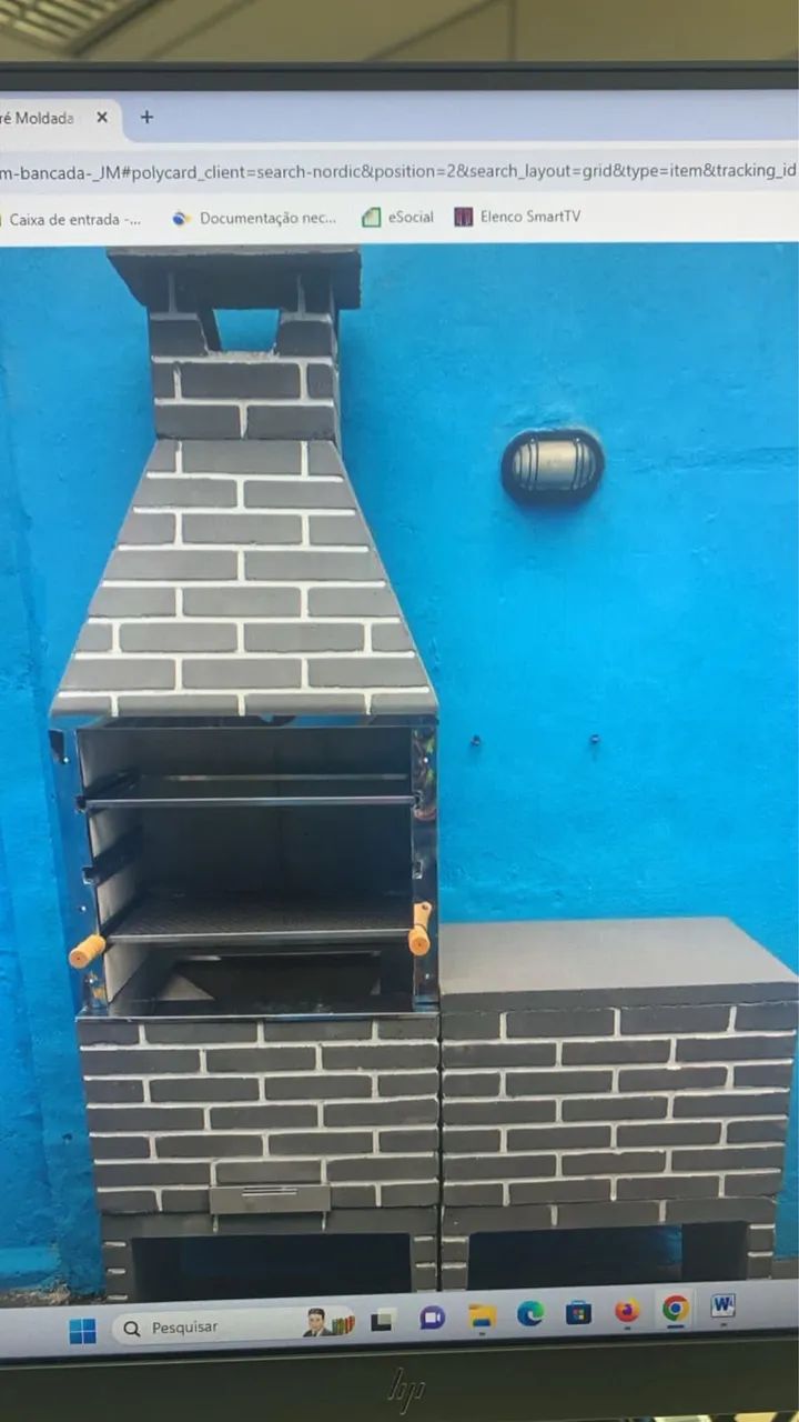Churrasqueira pré moldada tijolinho com bancada !  - Foto 4