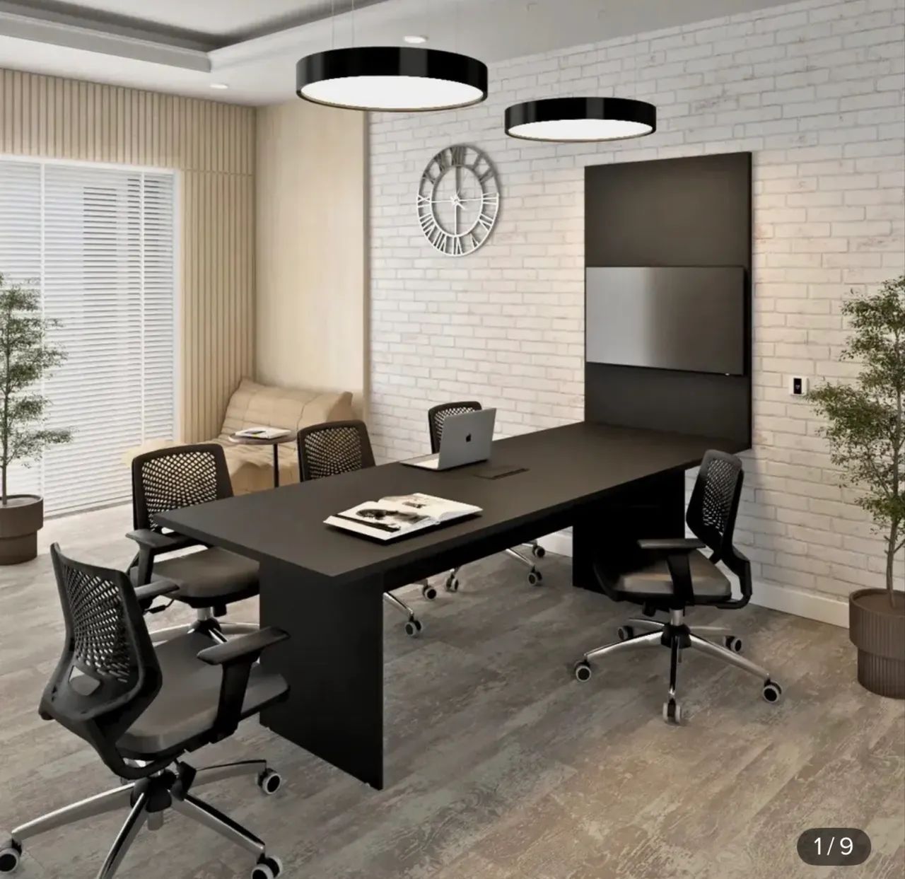 MESA REUNIÃO + PAINEL 240x120