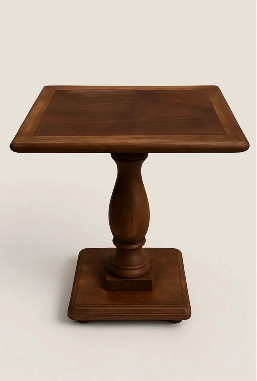 MESA LATERAL VINTAGE EM MADEIRA MACIÇA 