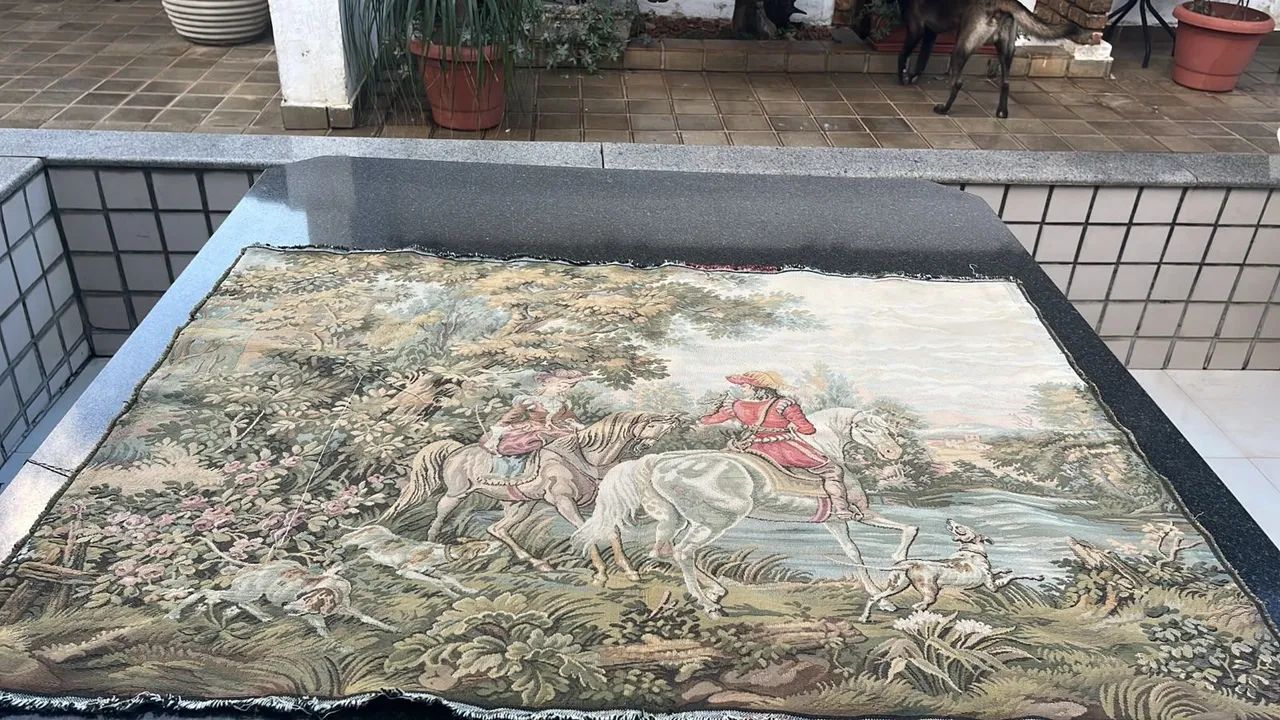 Antiga tapeçaria Gobelin  - Foto 2