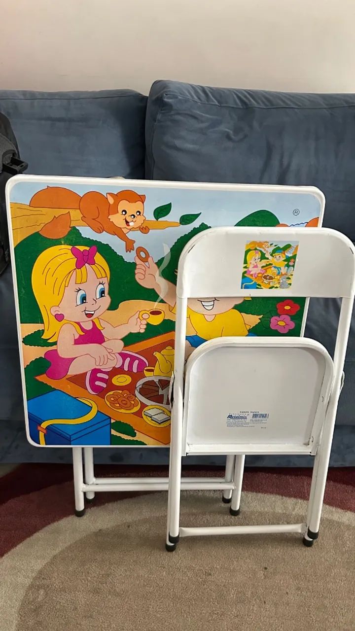Jogo de mesa com cadeira infantil em Aço - Foto 2