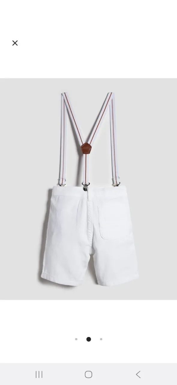 Short infantil  branco com suspensório  - Foto 5