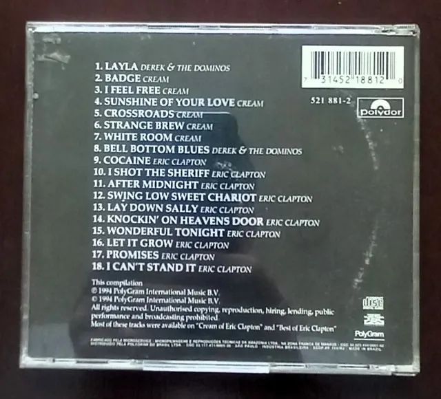 CD Eric Clapton - "The Cream of Clapton" - Foto 2