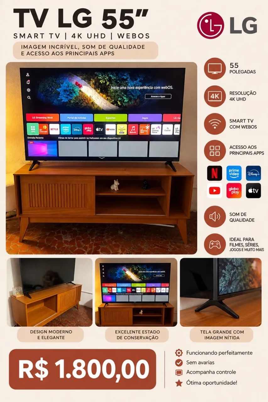 Smart TV LG 55 polegadas