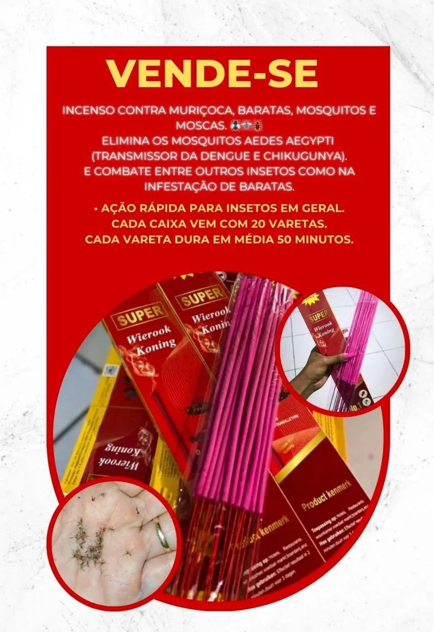 Super incenso mata mosquitos, baratas e vários tipos de insetos 