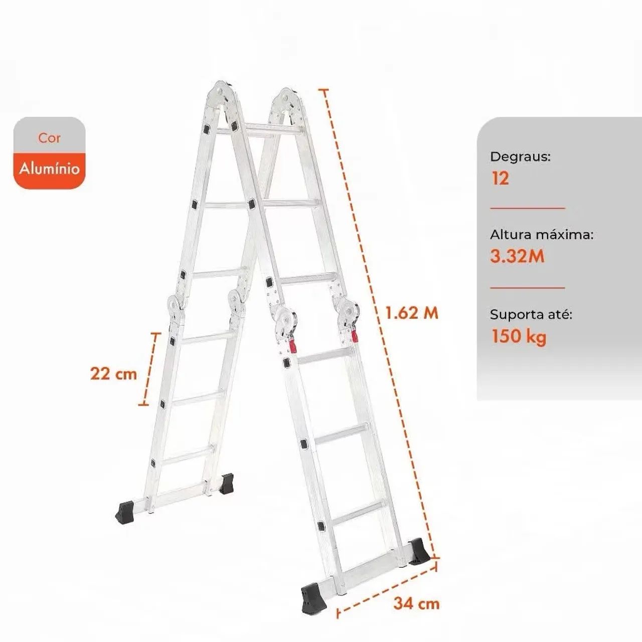 Escada Articulada 4x3 com plataformas  - Foto 3