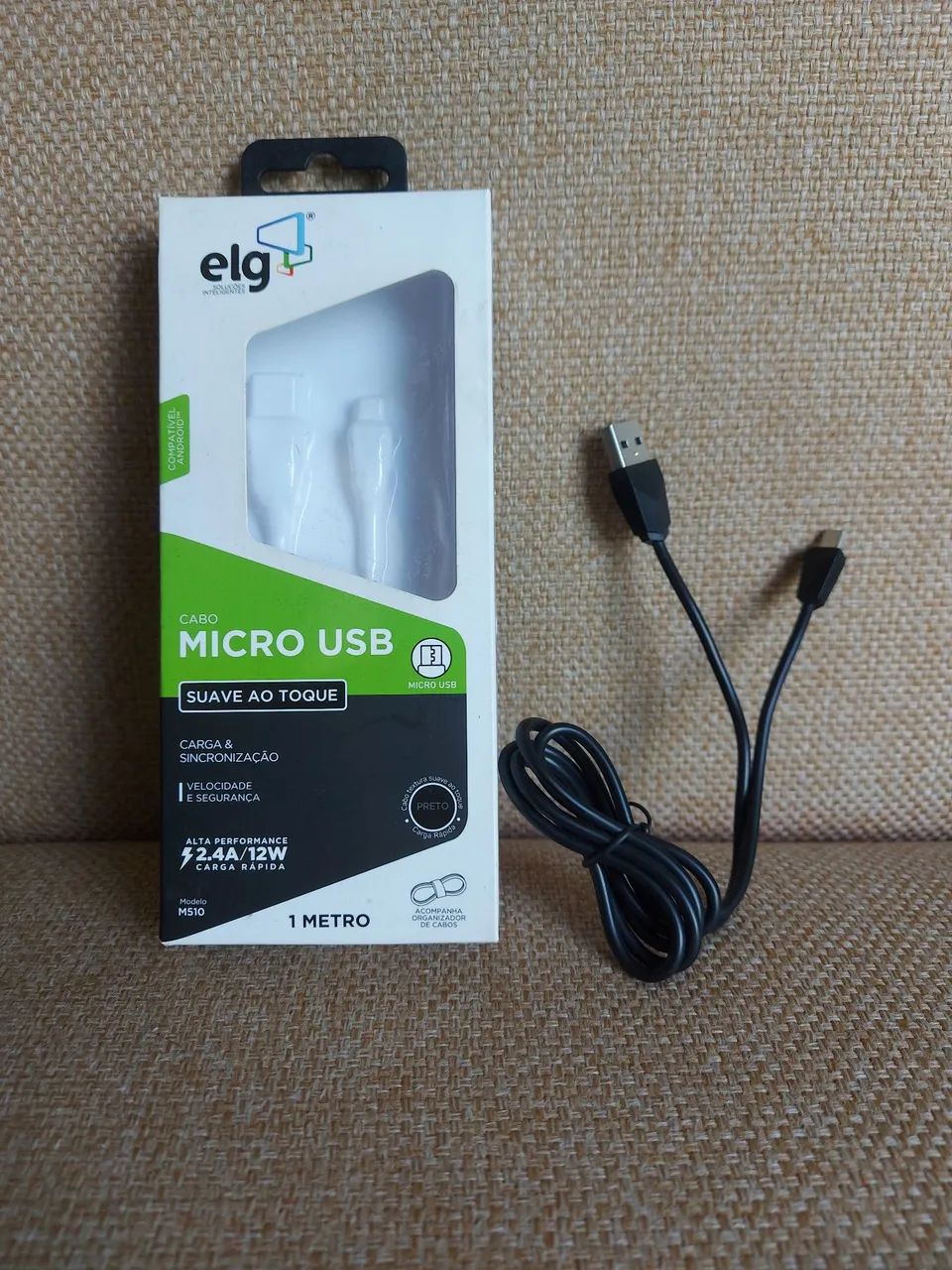 Cabo Micro USB ELG para Recarga e Sincronização 1 Metro - M510