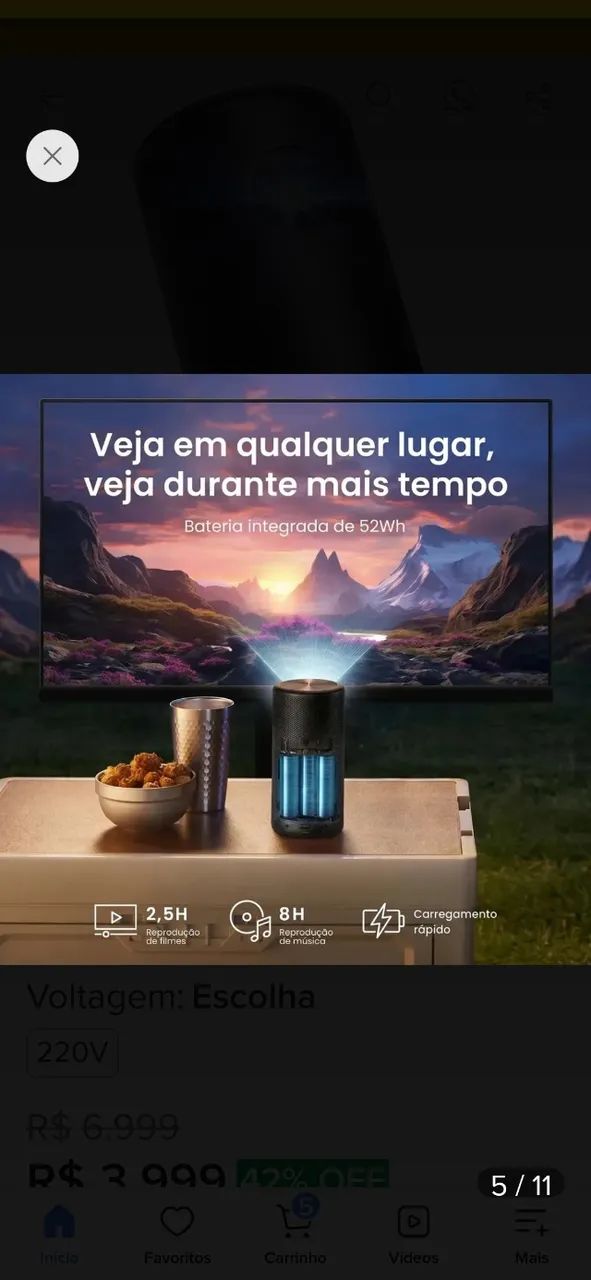 Mini Projetor Nebulização Anker, sem uso, na caixa. - Foto 2