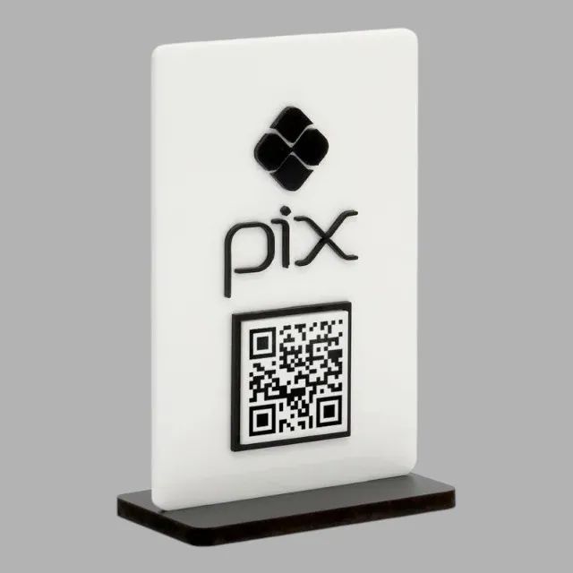 Placa Acrílica Branca QR Code PIX Personalizada - Foto 3