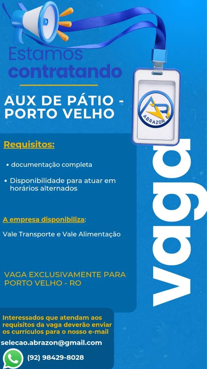 Aux de pátio-PORTO VELHO 