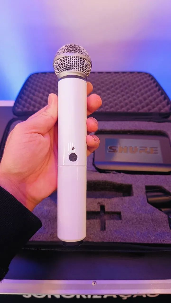 Microfone Sem Fio Original Shure BLX24 SM58 M15 Branco - Foto 2