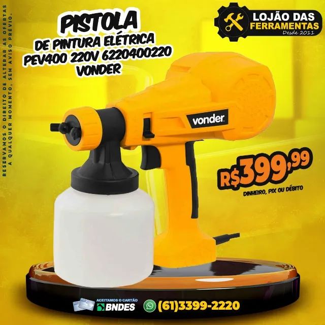Pistola de Pintura Elétrica PEV400 220v 6220400220 Vonder