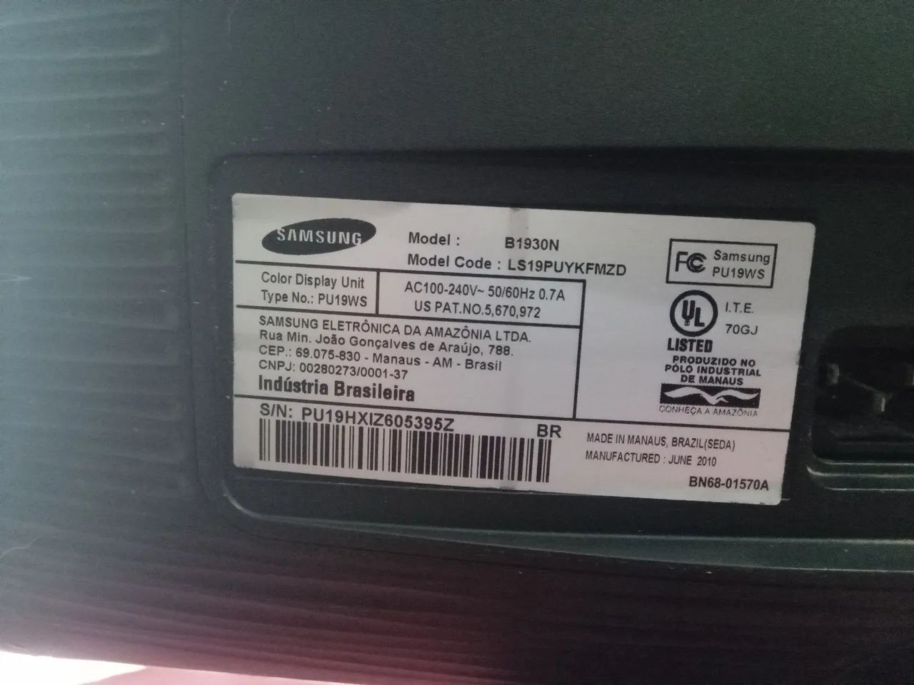 Monitor Samsung syncmaster B1930n 18,5 polegadas  - Foto 3