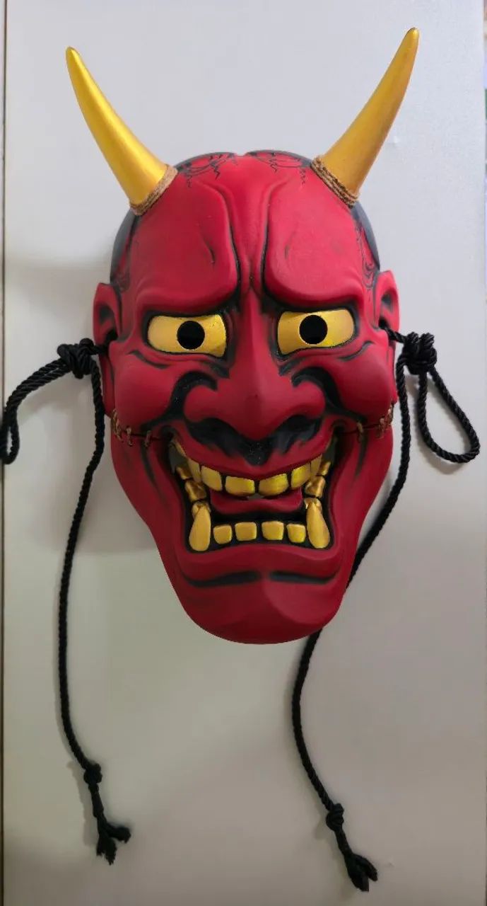Máscara Hannya Oni em resina maciça Funcional ou Decoração