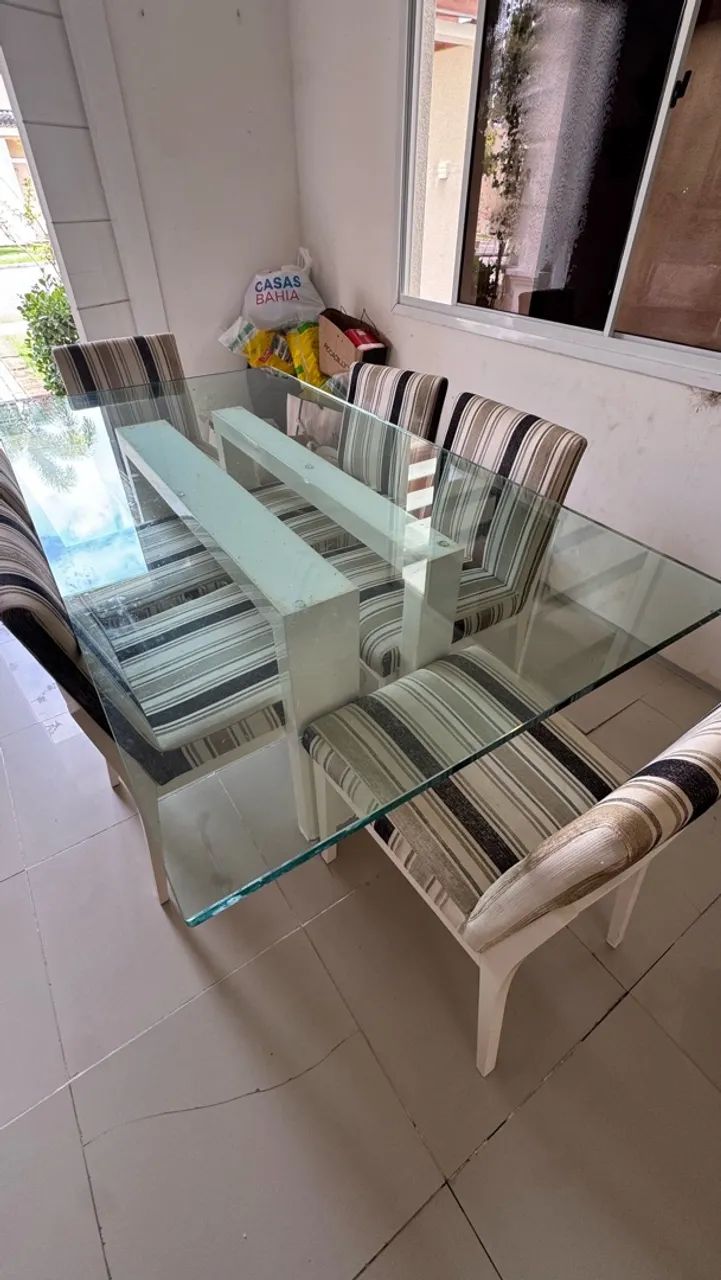 MESA 6 lugares TAMPO VIDRO  - Foto 4