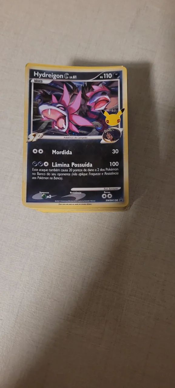 Bulk de 120 cartas de pokemon borda amarela