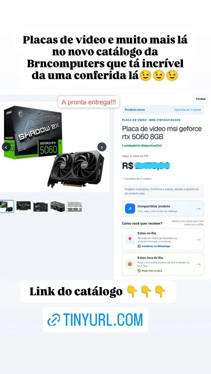 Rtx 5060 8gb com garantia nova  lacrada