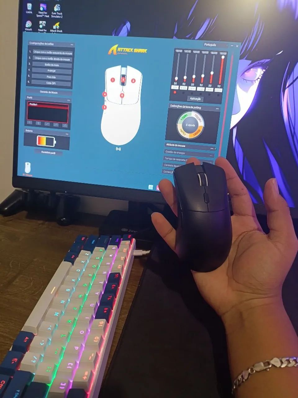 Kit teclado mouse e mouse ped grande  - Foto 3