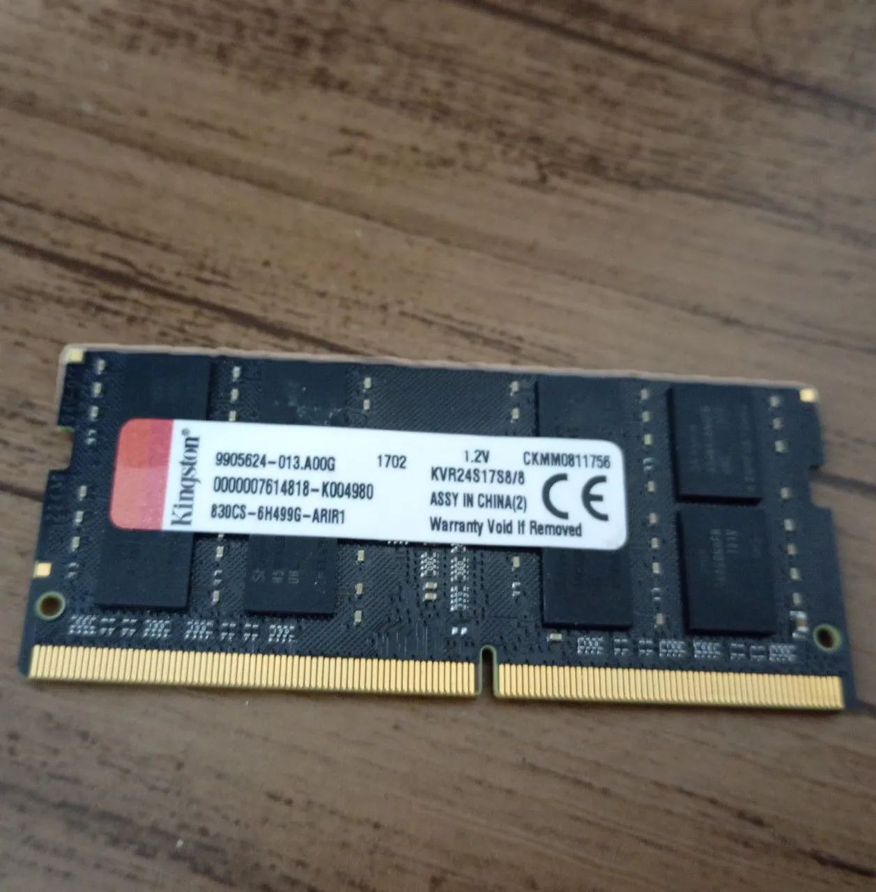Memória 8GB DDR4 Kingston
