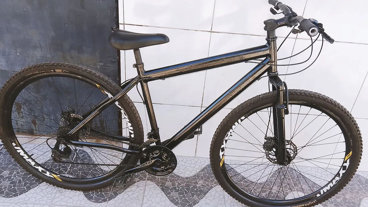 Bicicleta aro 29 com freio a disco pneus novos 