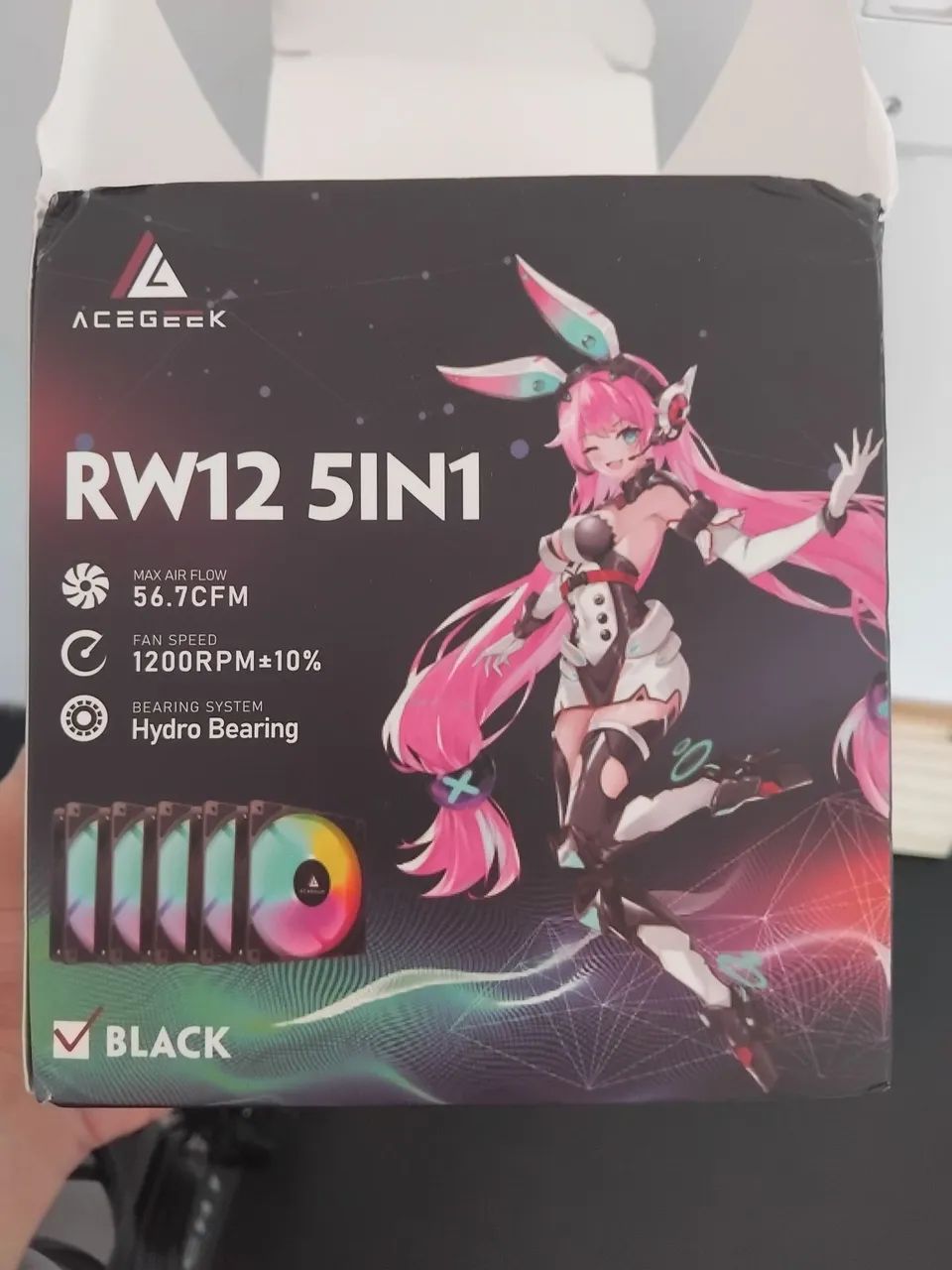 KIT COM 5 VENTOINHAS RGB ACEGEEK 