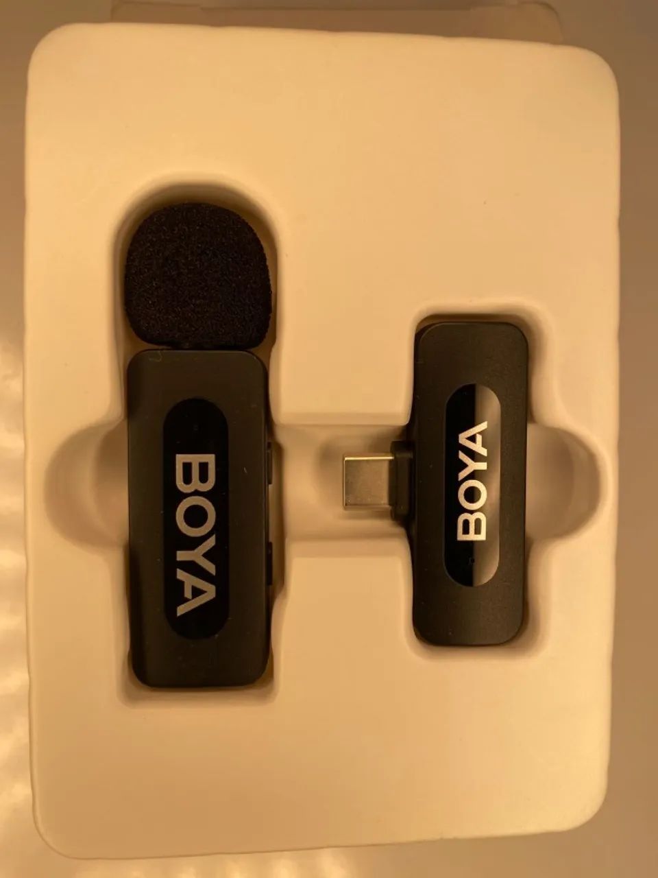 Microfone Sem Fio Boya By-v10 Lapela Ultracompacto Android Usb C