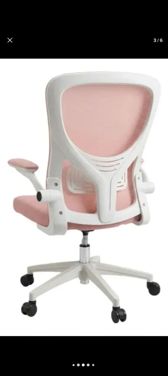 Cadeira Escritório Rosa Ergonômica Tela Mesh Ajustável - Foto 3