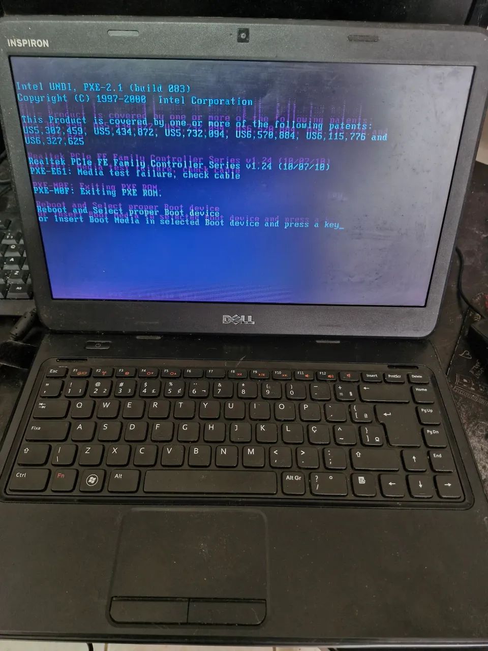 Notebook Dell com Defeito