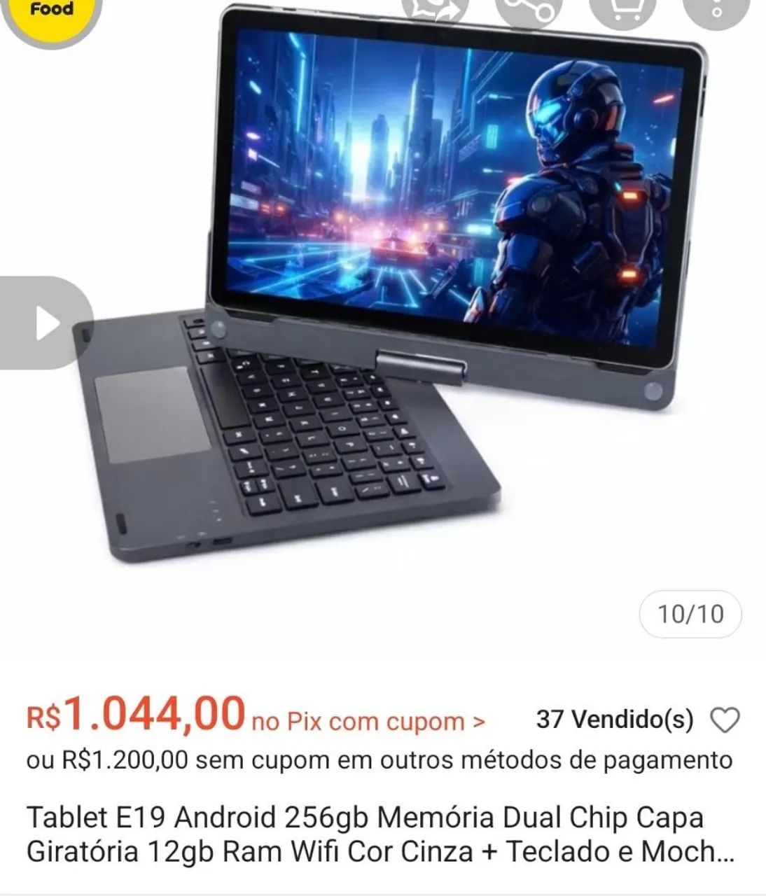 Tablet marca E19 com teclado e 256Gb de memória  - Foto 4