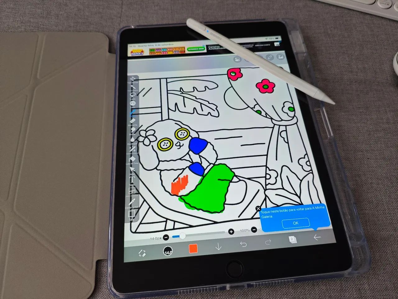 Ipad 9 geração, 256gb, Wi-Fi + 4G LTE, Teclado e mouse sem fio