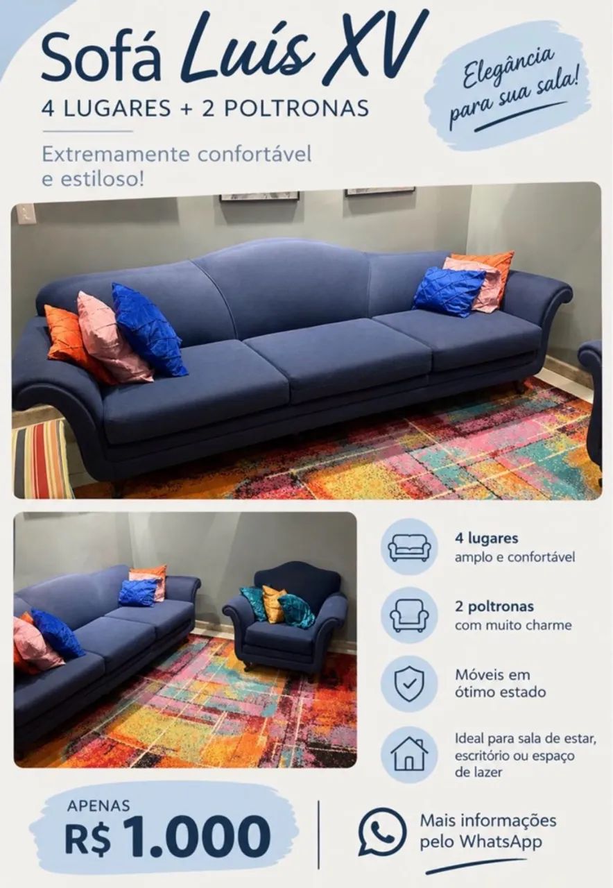 Sofá + 2 poltronas 