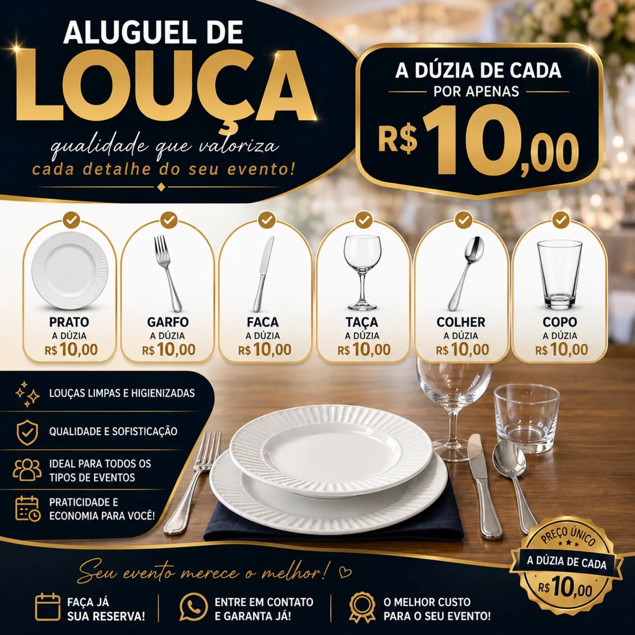 Aluguel de louças