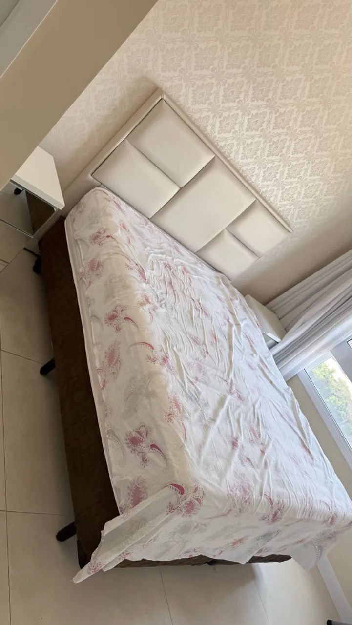Cama Simmons colchão + box+ cabeceira  - Foto 4