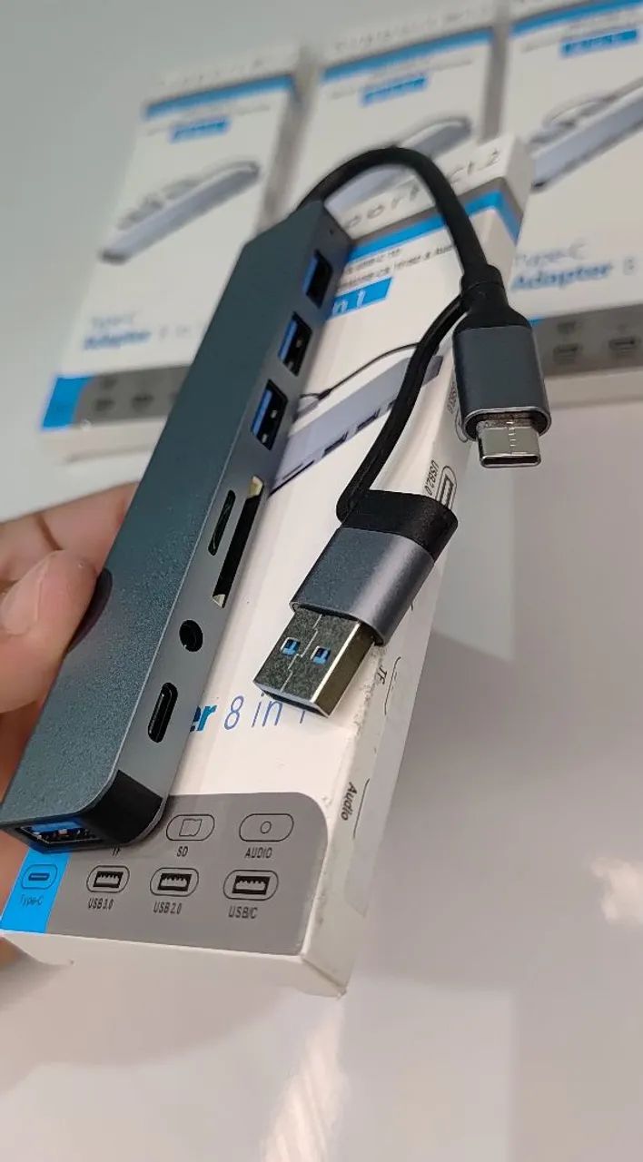 Adaptador HUB 8IN1 USB E TIPO C MicroSD P2  - Foto 3