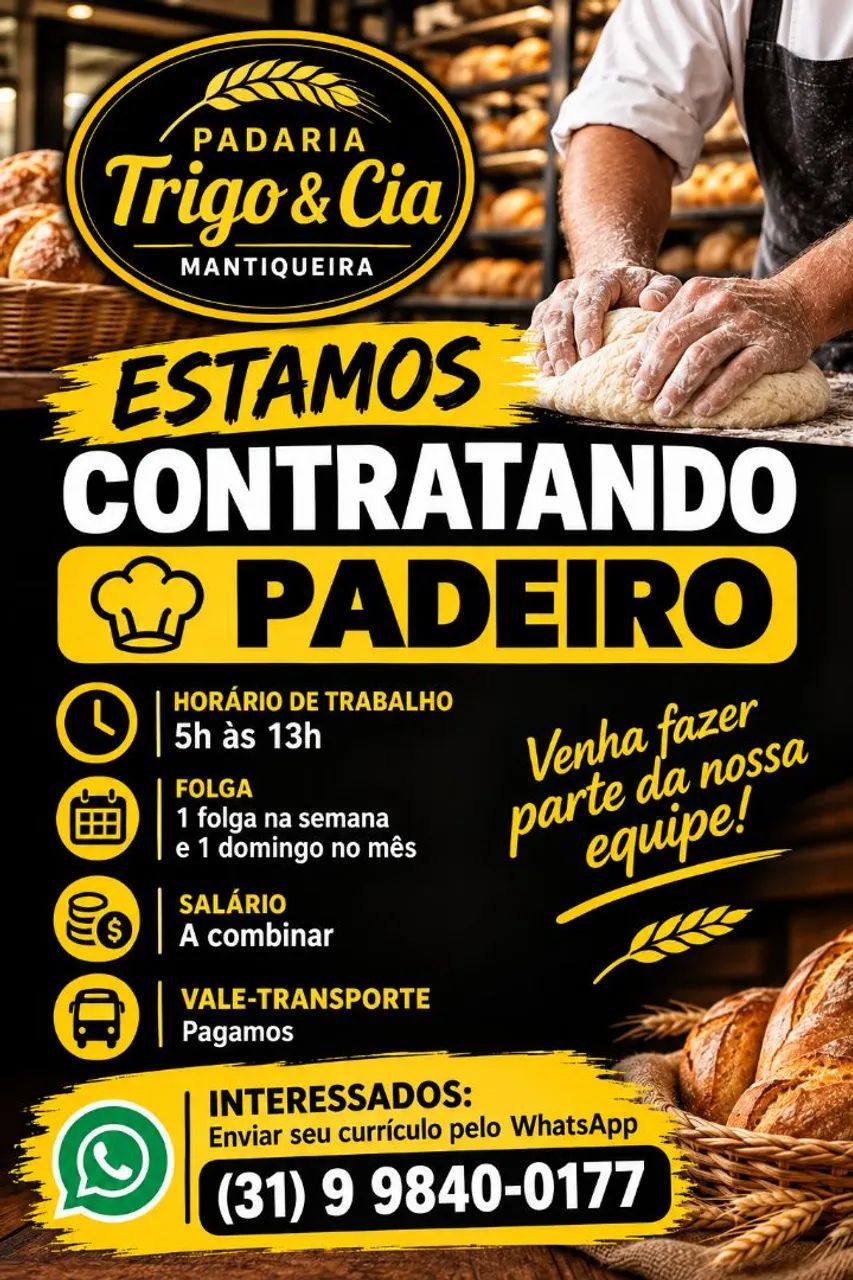 * ESTAMOS CONTRATANDO PADEIRO *