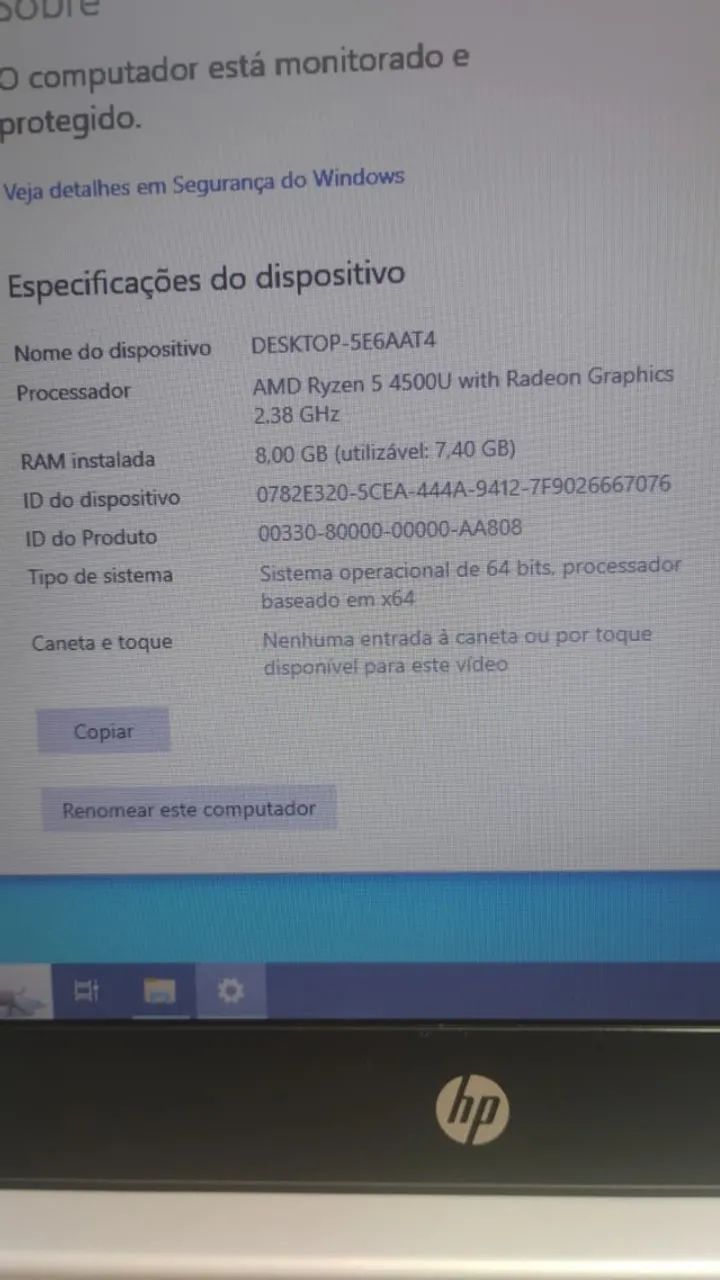 Notebook hp probook Ryzen 5 com video integrado amd - Foto 4