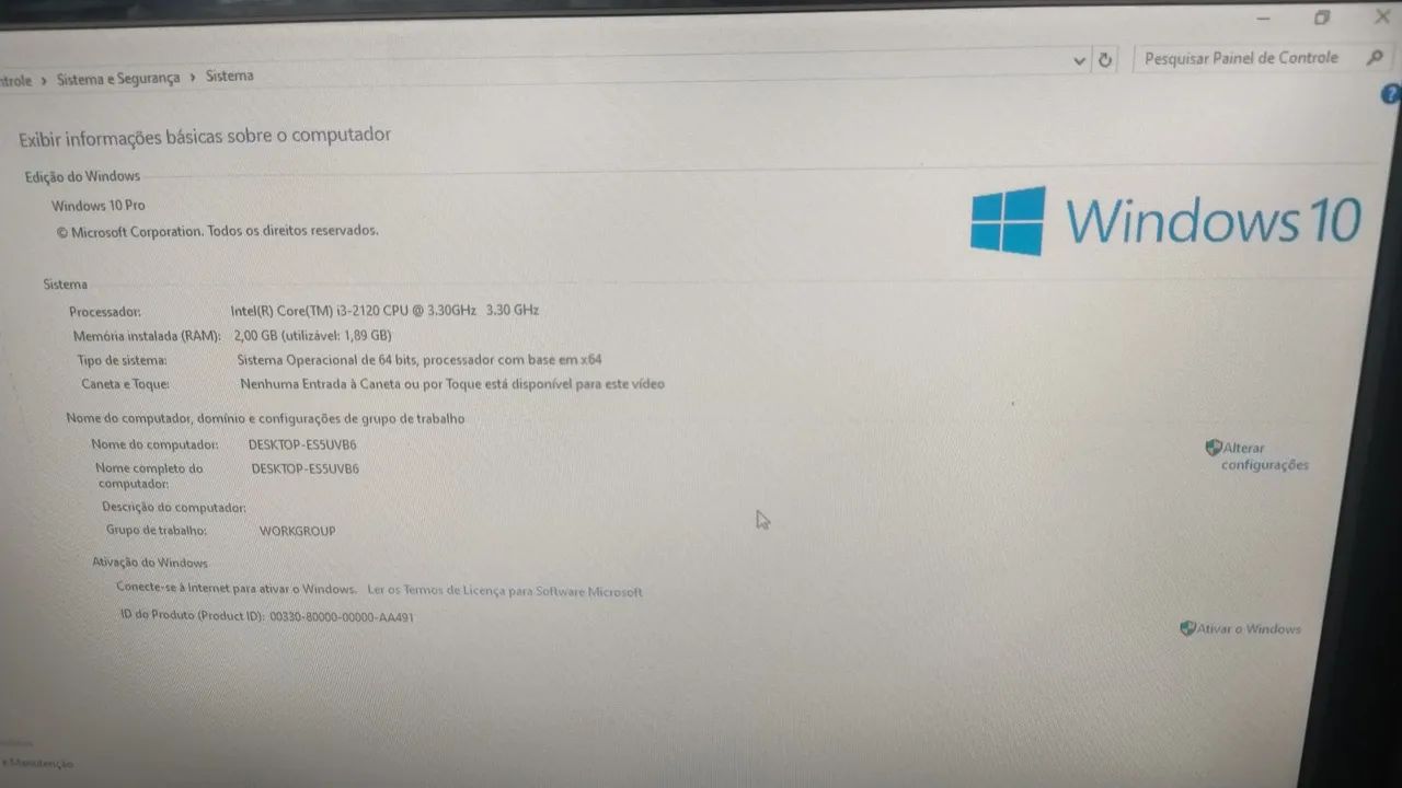 Computador i3 com Windows 10, completo incluso mouse e teclado.