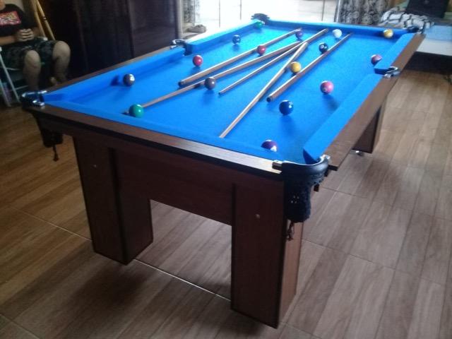Mesa de Bilhar Quatro Pés Cor Magnólia Tecido Azul Modelo MAC2528 - Foto 5