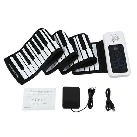 Piano Digital Flexível 88 Teclas De Silicone Kit Completo
